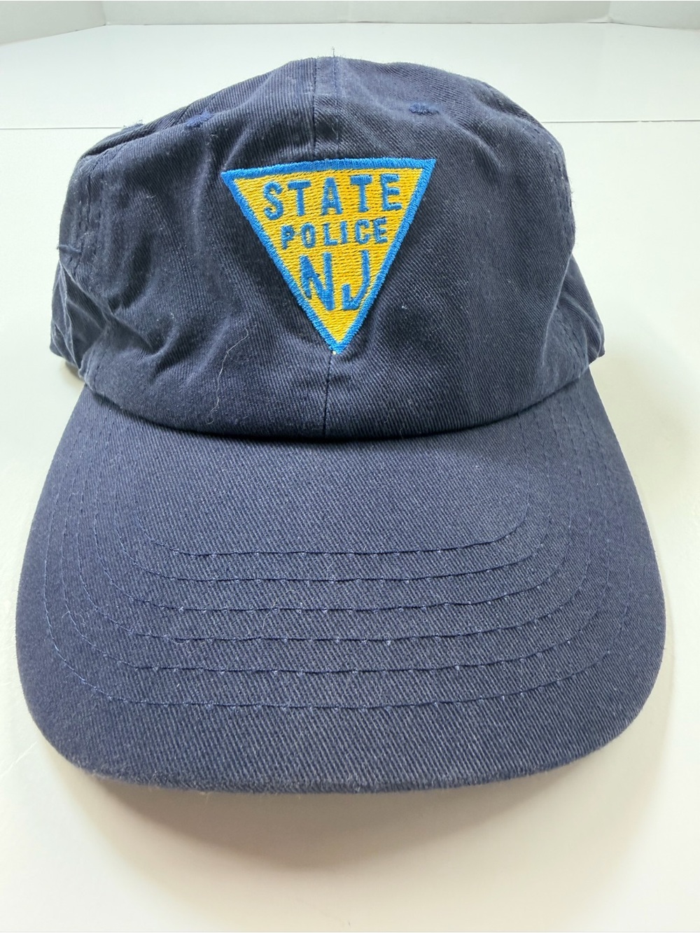 Navy Baseball Cap with Yellow & Blue "State Police NJ" Patch